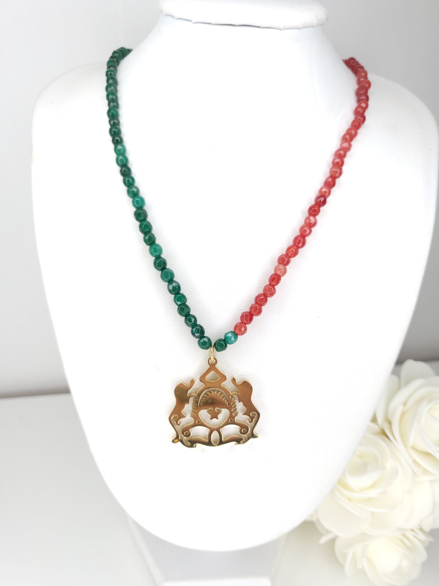Collier Armoirie Maroc Rouge/Vert 2
