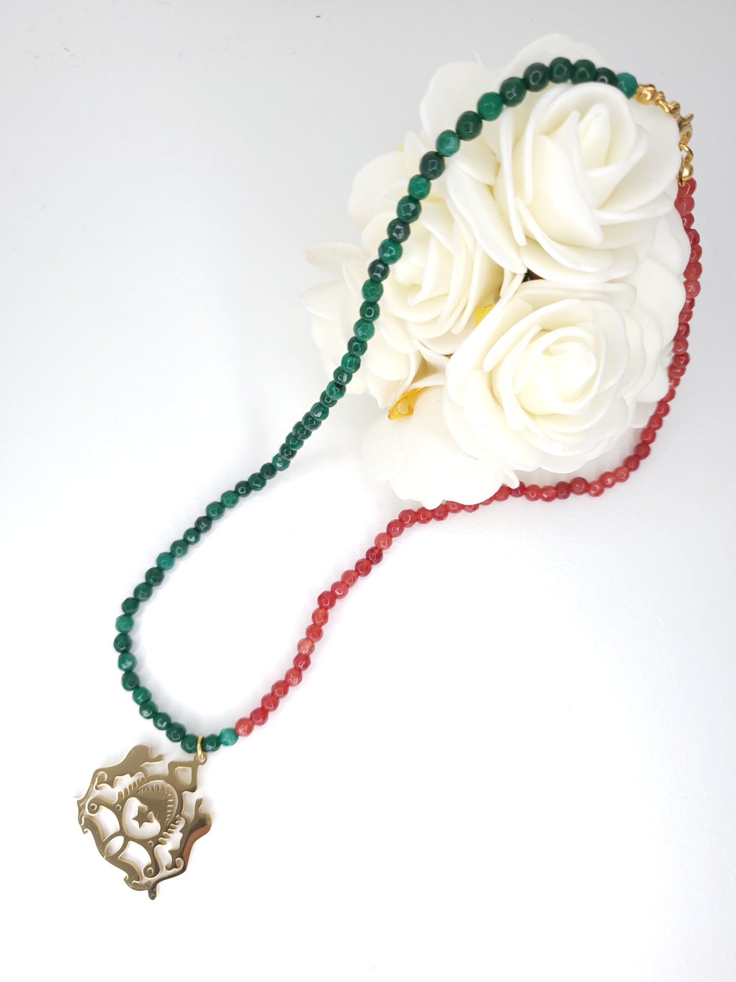 Collier Armoirie Maroc Rouge/Vert 2