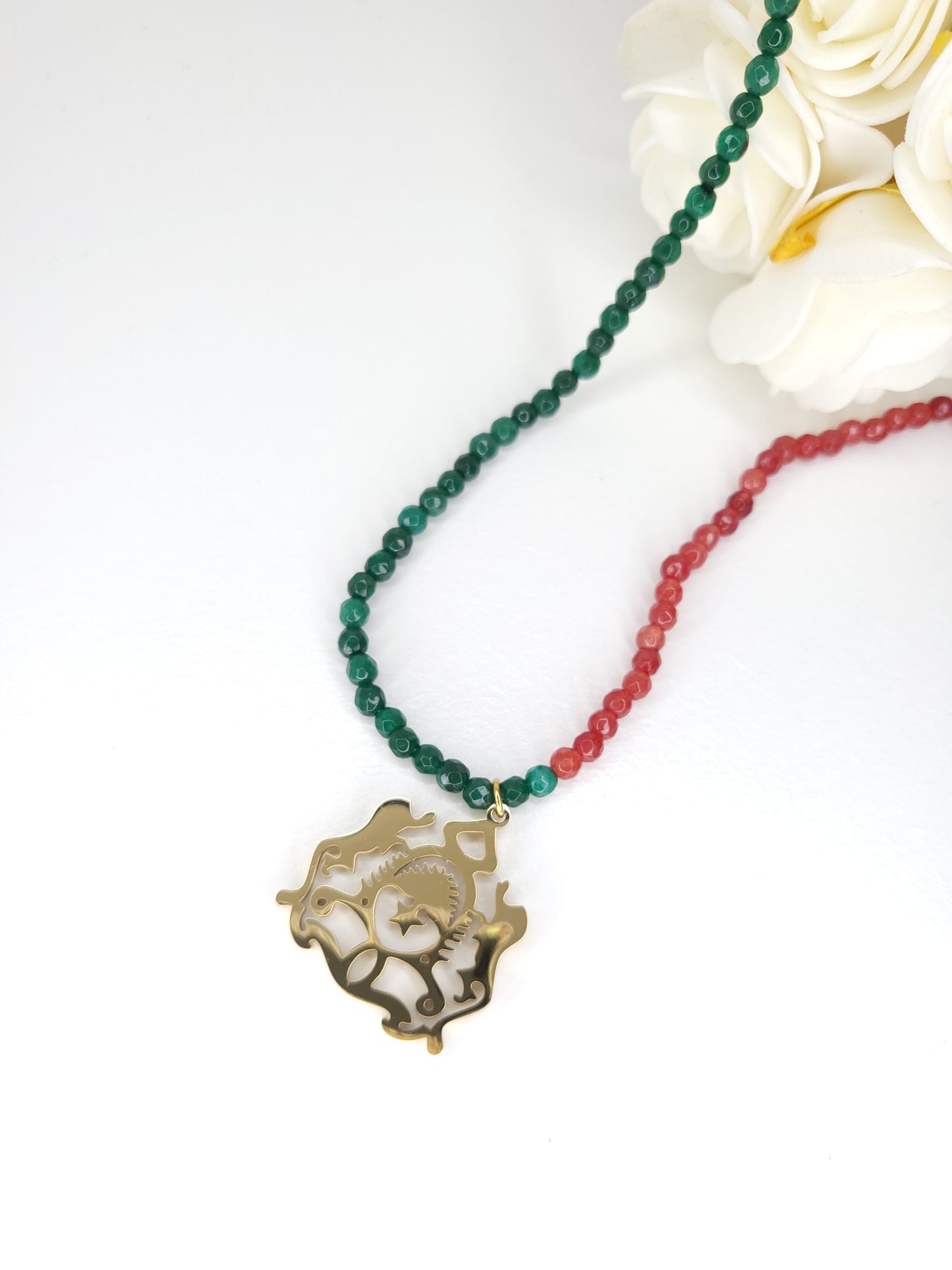 Collier Armoirie Maroc Rouge/Vert 2