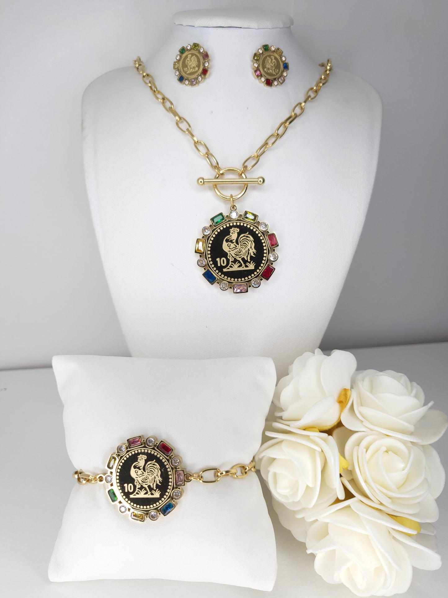 Boucles d'oreilles Coq Wijdane