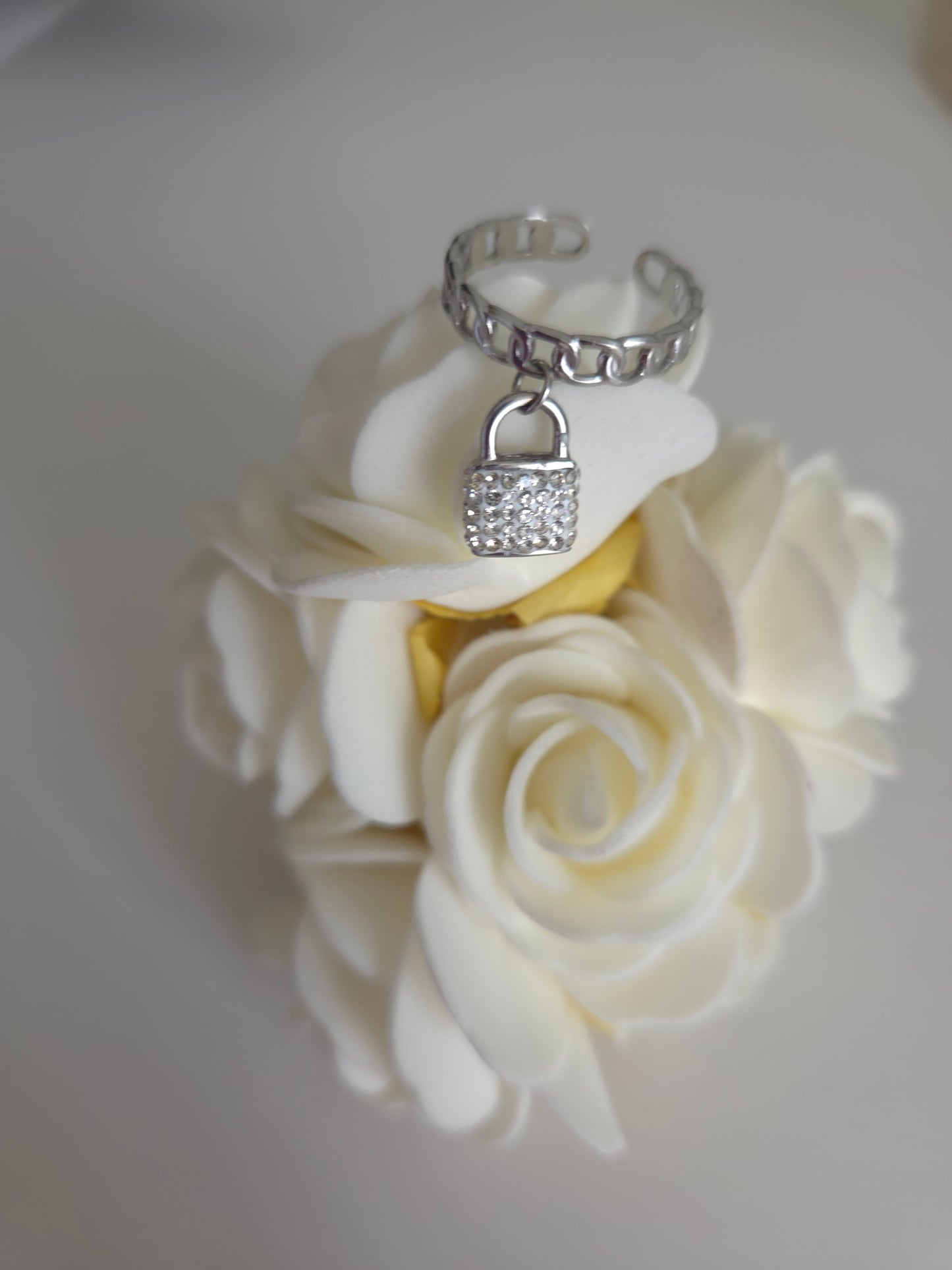 Bague Nayla Blanche argenté