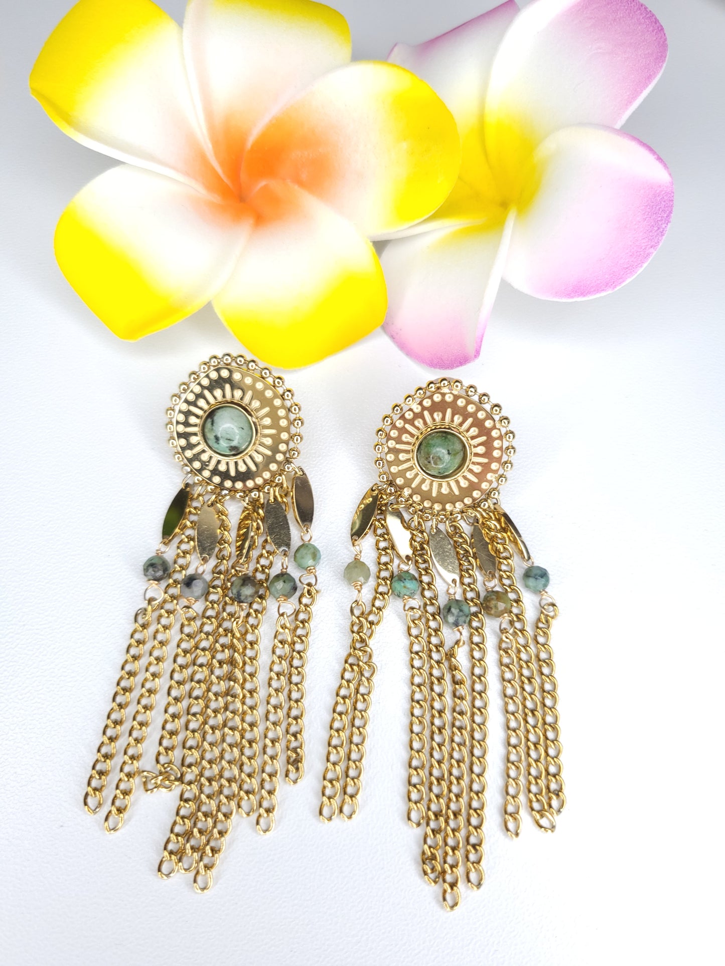 Boucles d'oreilles Sana opale