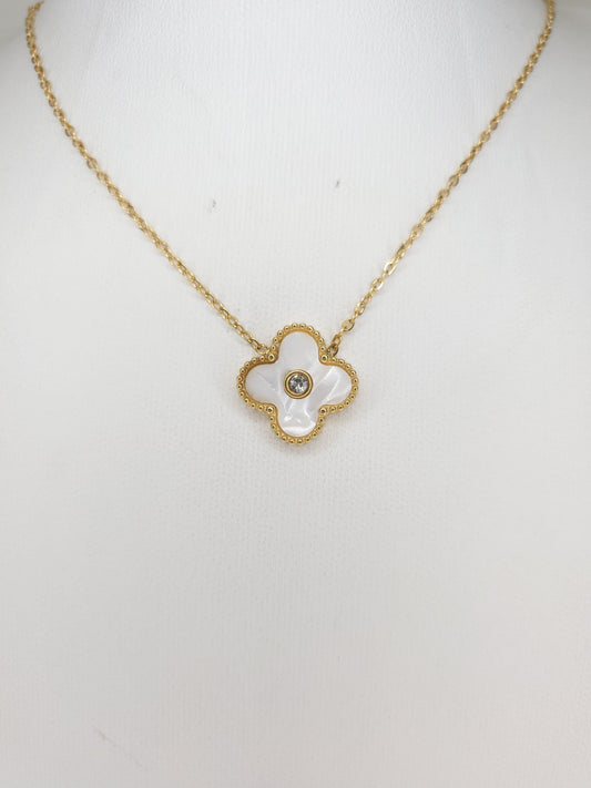 Collier cleef 3 Blanc