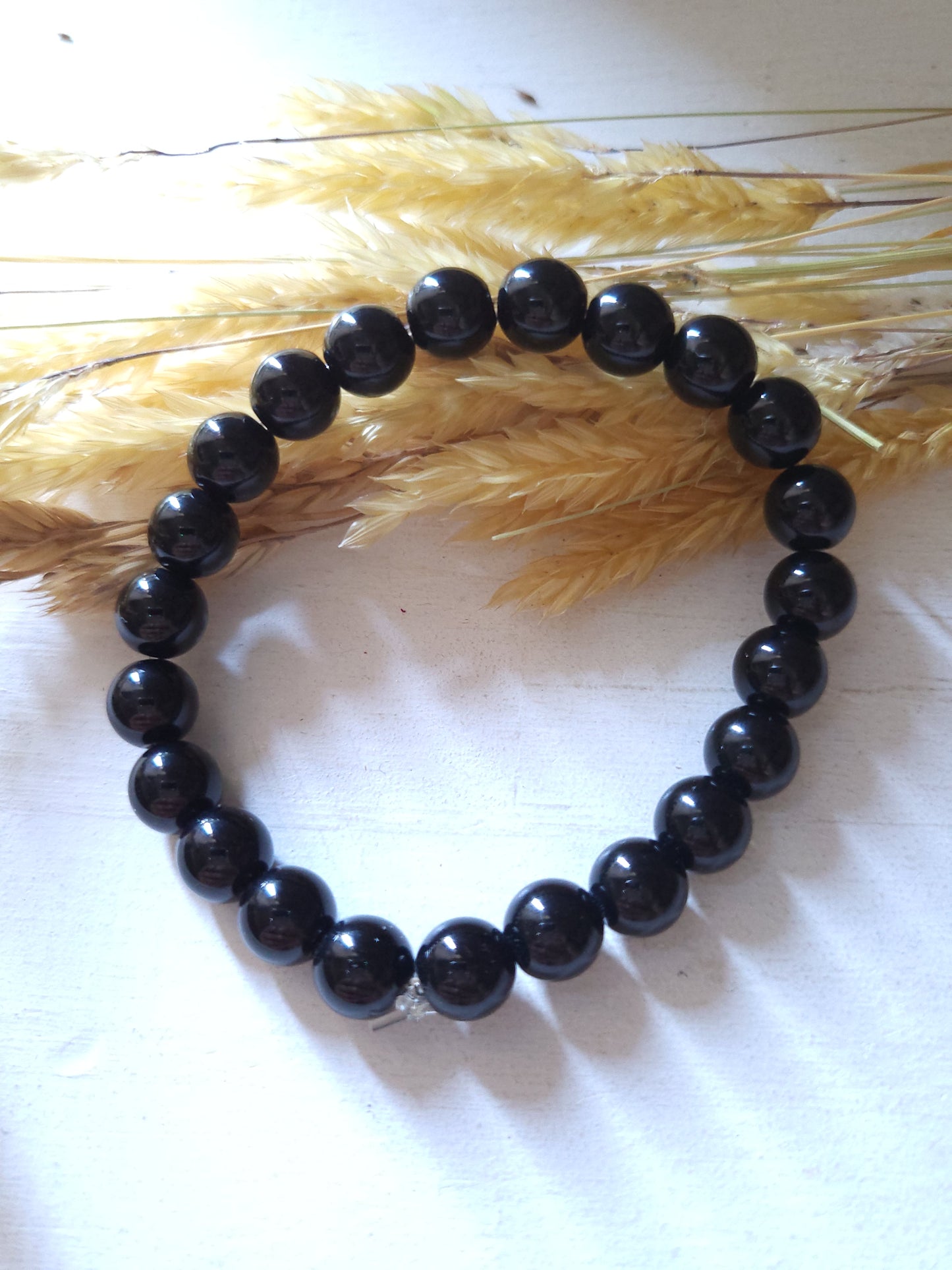 Bracelet en pierre naturelle Agate Noir