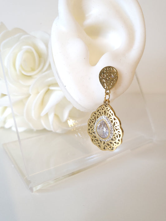 Boucles d'oreilles Blanches