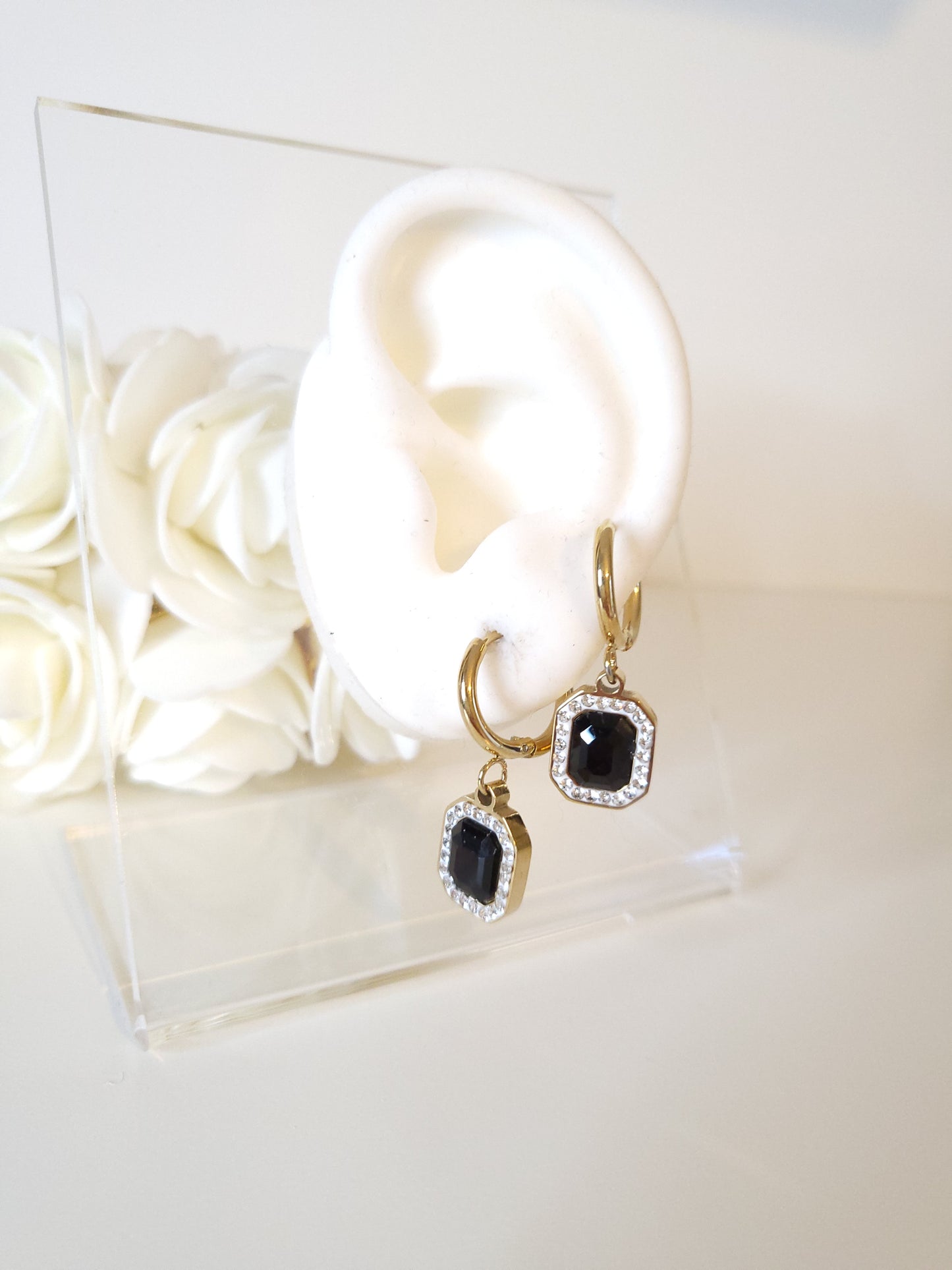 Boucles d'oreilles Rita Noires