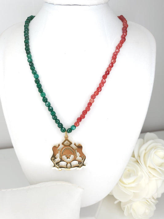 Collier Armoirie Maroc Rouge/Vert 2