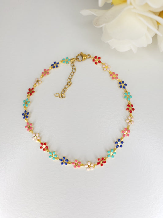 Chaine de cheville Flowers