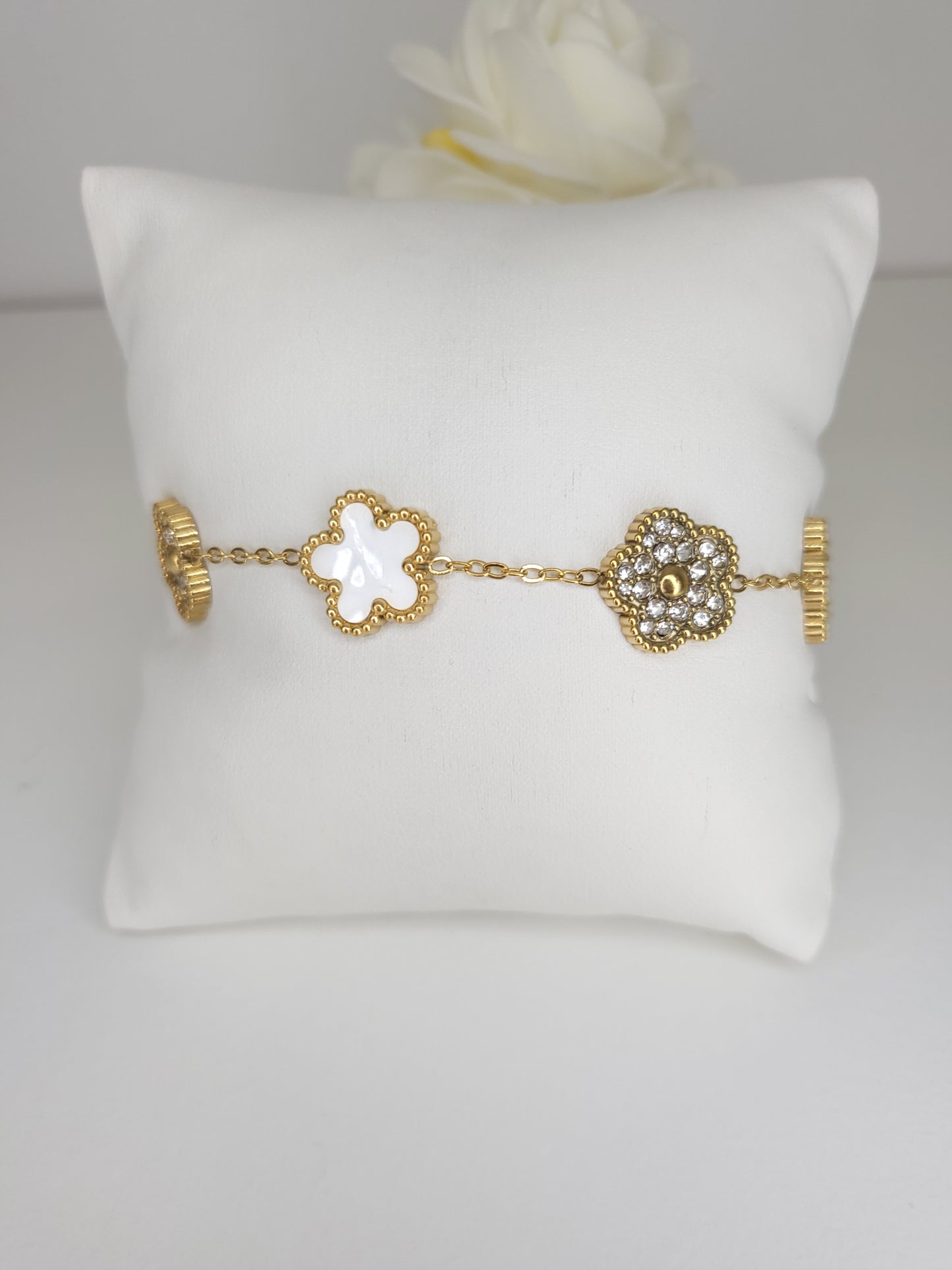 Bracelet Calissa blanc strass