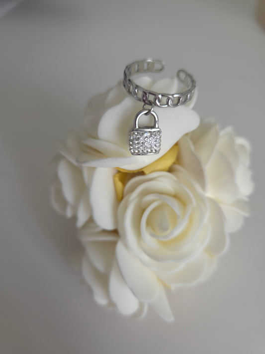 Bague Nayla Blanche argenté
