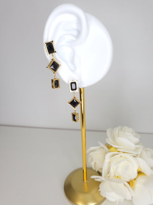 Boucles d'oreilles Géorgie Noir