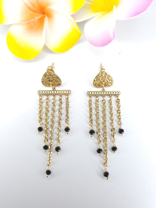 Boucles d'oreilles Bali Noires
