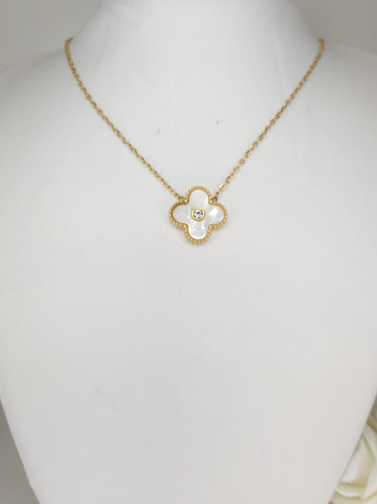 Collier cleef 3 Blanc