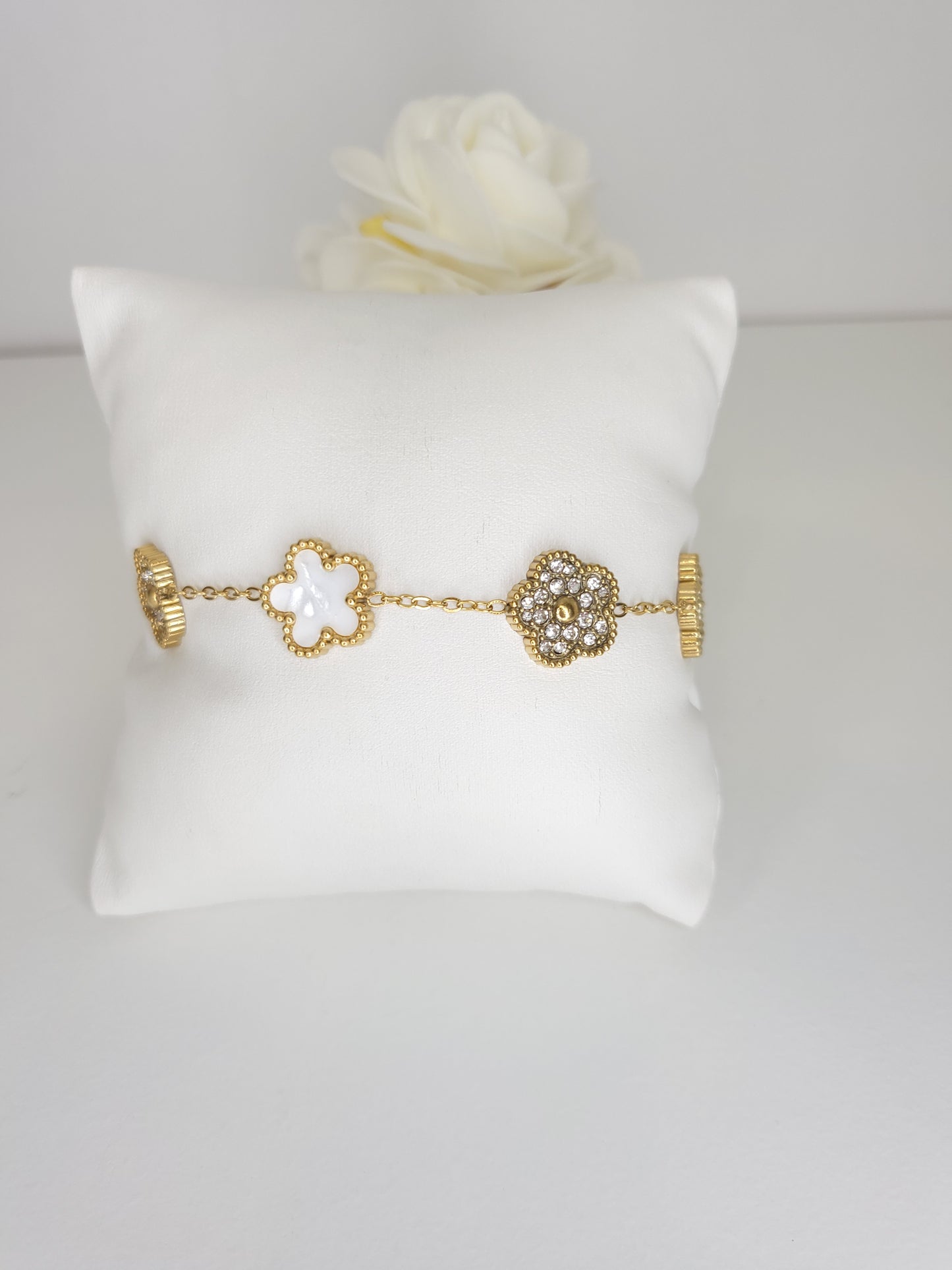 Bracelet Calissa blanc strass