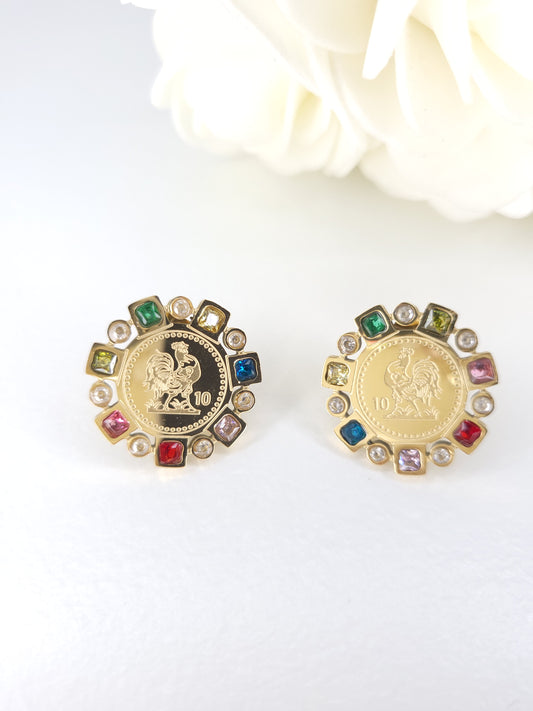 Boucles d'oreilles Coq Wijdane