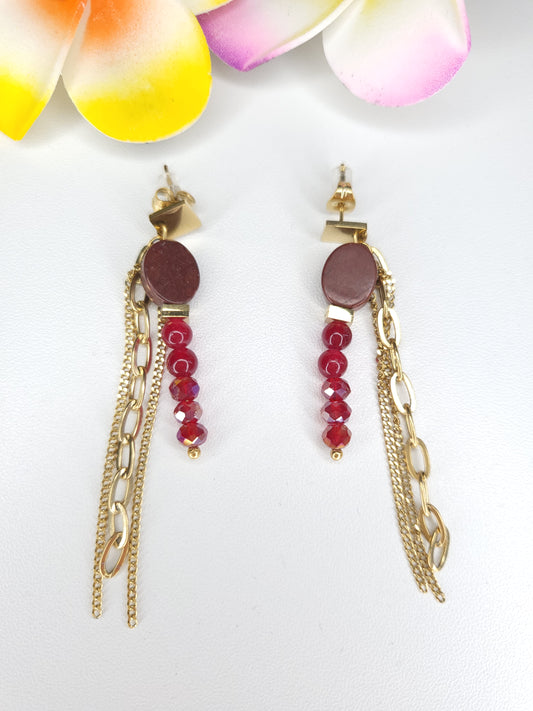 Boucles d'oreilles Shanon Grenat