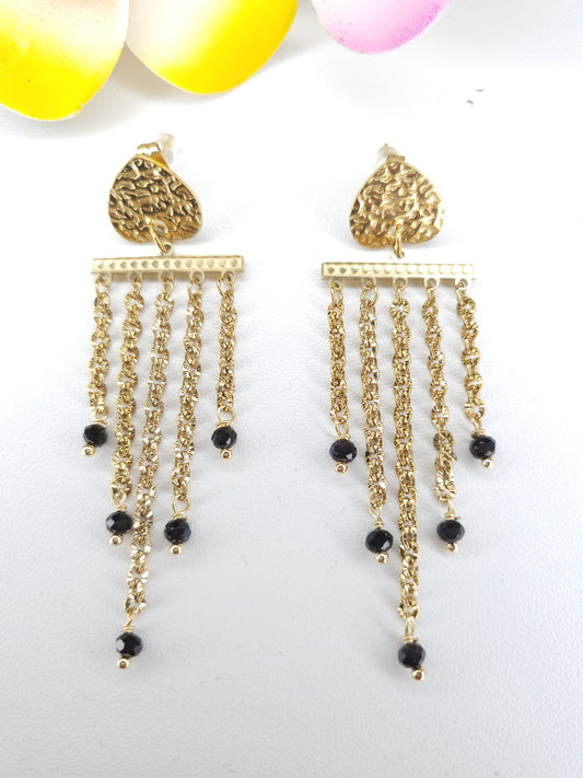 Boucles d'oreilles Bali Noires