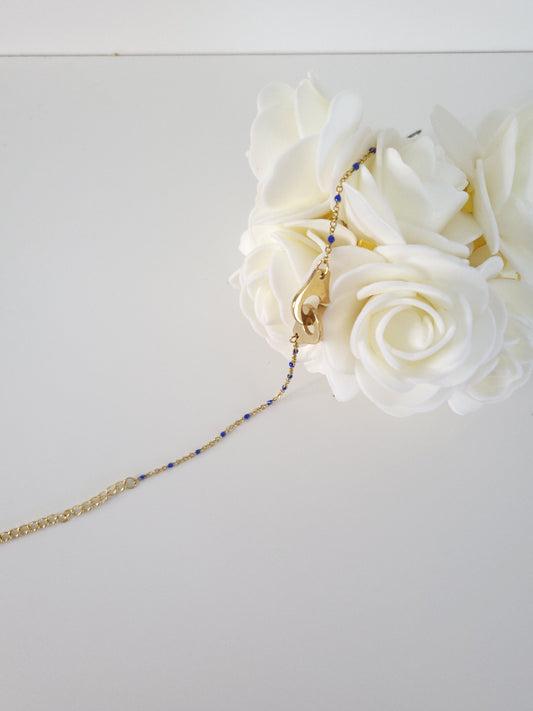 Bracelet de cheville Stella bleu nuit