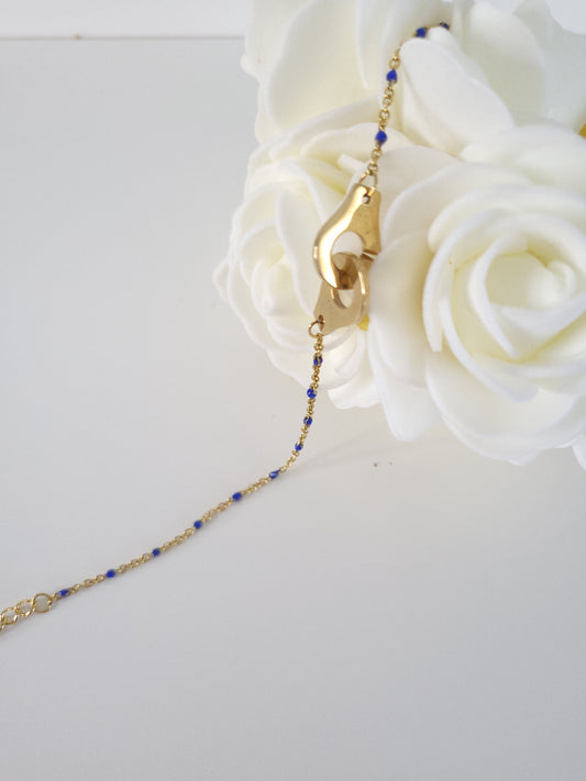 Bracelet de cheville Stella bleu nuit