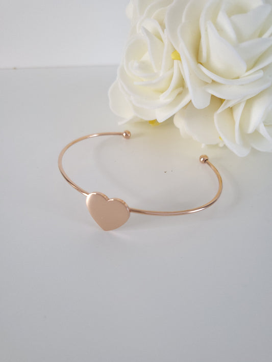 Bracelet rigide Coeur rose gold