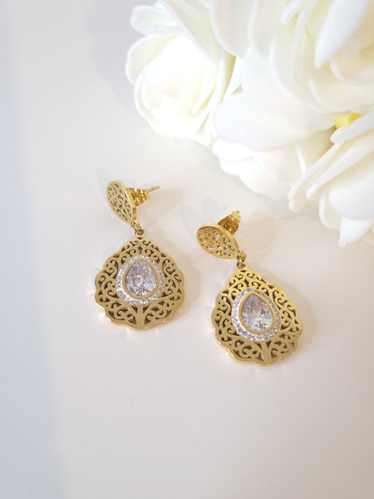 Boucles d'oreilles Blanches