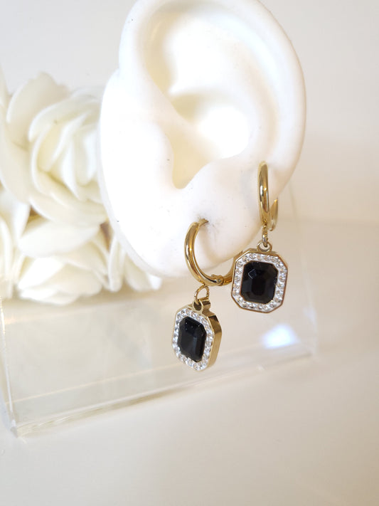 Boucles d'oreilles Rita Noires