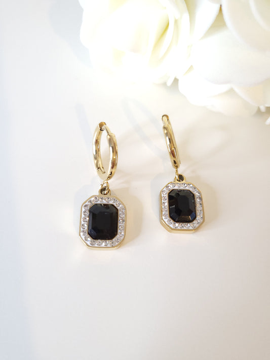 Boucles d'oreilles Rita Noires