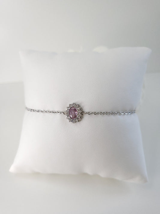 Bracelet Alice Argenté Rose