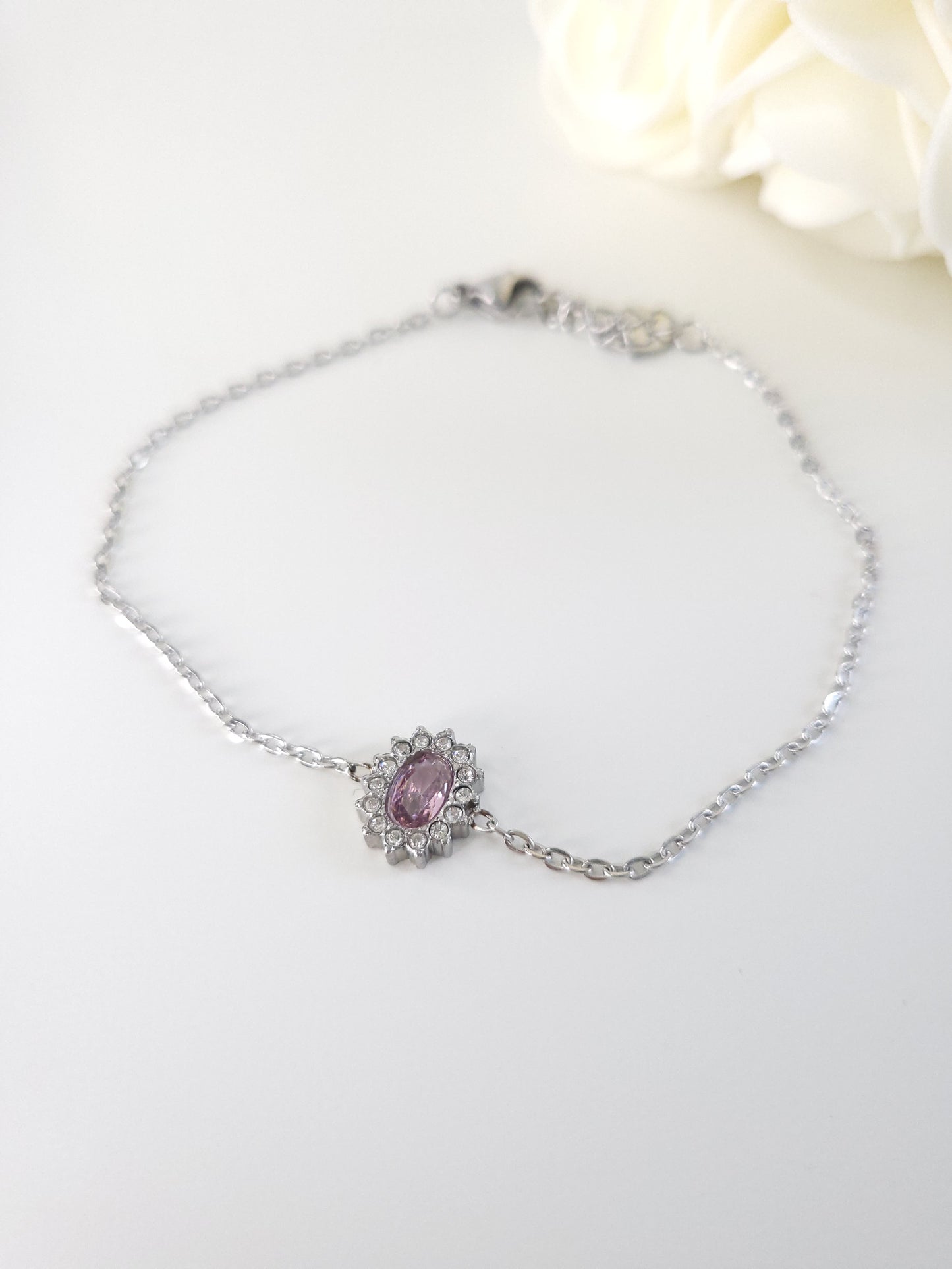 Bracelet Alice Argenté Rose